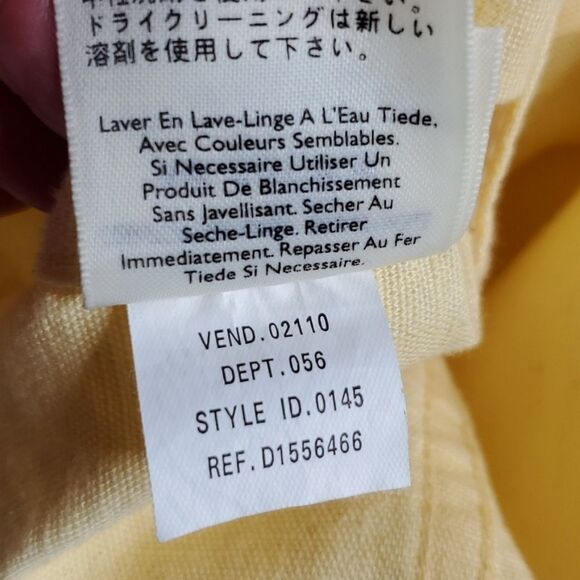M EDDIE BAUER LINEN COTTON PALE PASTEL YELLOW SHIRT SHACKET JACKET MEDIUM - Picture 11 of 14
